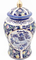 Decoratie Vaas / Chinese Vaas  – Porselein – Blauw - 47cm