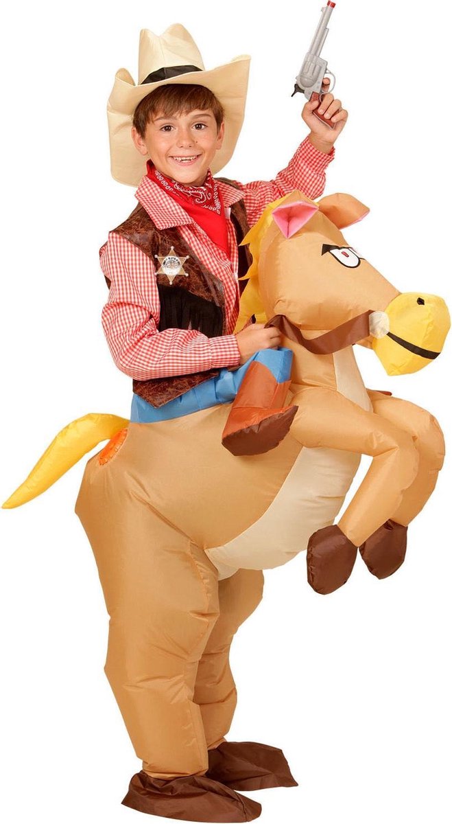 WIDMANN - Opblaasbaar western paard kostuum voor kinderen - Kinderkostuums  | bol.com