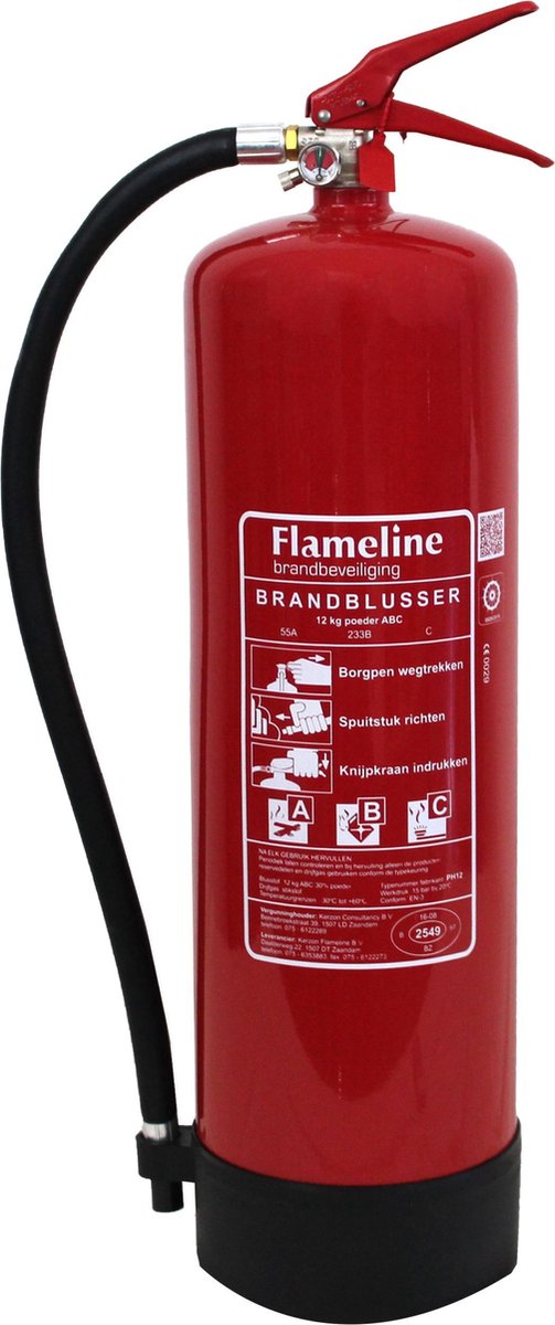 Poederblusser 12KG inclusief Keuringssticker en wandbeugel