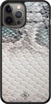 iPhone 12 Pro Max hoesje glass - Oh my snake | Apple iPhone 12 Pro Max  case | Hardcase backcover zwart