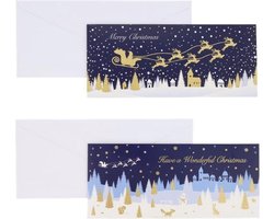 10 Luxe kerst- en nieuwjaarskaarten met envelop| 2 designs|with foil and envelopes