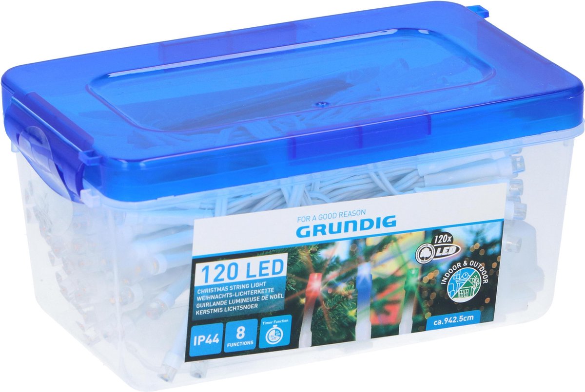 Grundig Kerstverlichting - Lichtsnoer met Opbergbox en Afstandsbediening - 120 LED Lampjes - 942,5 cm
