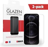 2-pack BMAX geschikt voor de Apple iPhone 12 Pro Screenprotector van gehard glas / Beschermglas / Tempered Glass / Glasplaatje / Beschermhoesje / Telefoonhoesje / Hard case / Telefoonbescherming