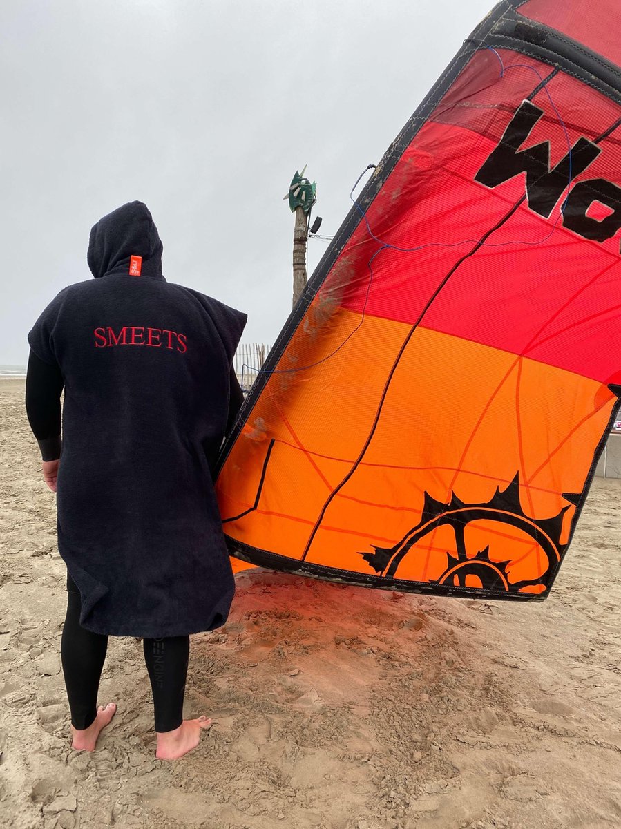 Badstof Surfponcho Zwart L/XL - met Capuchon - 100% Katoen, 450 gr/m2 - Unisex - Dames & Heren - Poncho - Badcape -Surf Accessoires