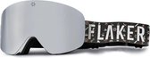 FLAKER Magnetische Skibril - Bright – Wit Frame – MIRROR Revo Spiegellens + Beschermcase
