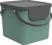 Rotho Albula Afvalscheidingssysteem 40l voor de keuken, Kunststof (PP) BPA-vrij, donkergroen/antraciet, 40l (40.0 x 35.8 x 34.0 cm)