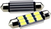 C5W autolamp 2 stuks | LED festoon 42mm | 9-SMD - 1.68W - 290 Lm - 6000K - heatsink | CAN-BUS 12 V DC