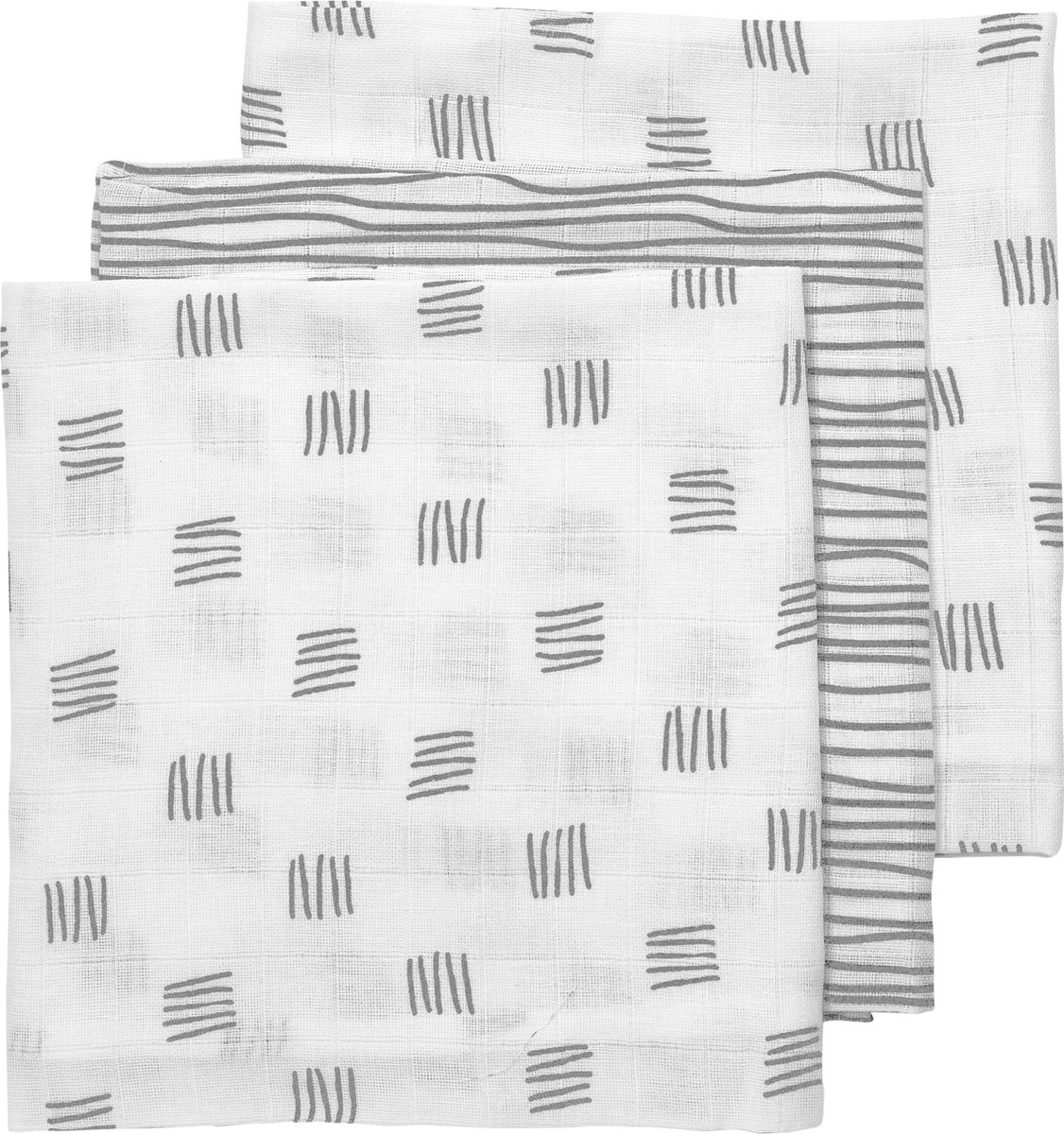 Meyco Block stripe 3-pack hydrofiele doeken - 70x70 cm - grijs - Meyco