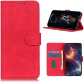 KHAZNEH Samsung Galaxy S20 FE Hoesje Retro Wallet Book Case Rood