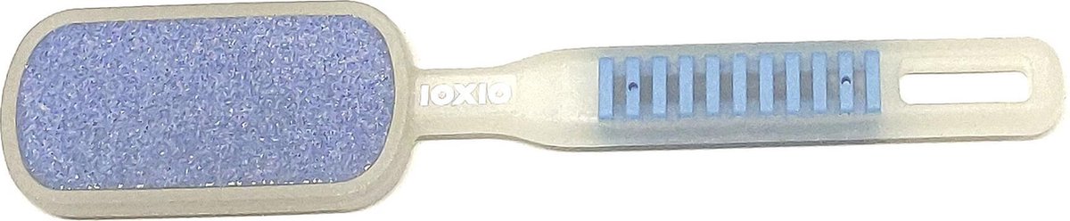 Ioxio Great Touch Keramische Voetvijl Wit/Transparant - Professionele Dubbelzijdige Voetvijl Steellengte 21,5 cm, vijloppervlak 7,7 x 3,5 cm