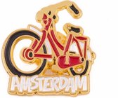 Pin Fiets Rood Amsterdam Goud - Souvenir
