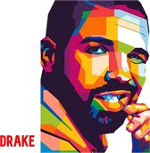 Allernieuwste Canvas Schilderij Rapper Drake - Canadese rapper, zanger, songwriter - Muziek - 50 x 70 cm - Kleur