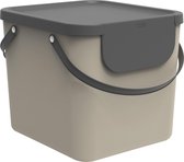 Rotho Albula Afvalscheidingssysteem 40l voor de keuken, Kunststof (PP) BPA-vrij, cappuccino/antraciet, 40l (40.0 x 35.8 x 34.0 cm)
