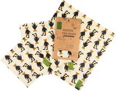 Nutty Green Bijenwas Doeken 3-Pack (Maat S/M/L) - Bijen Was Doek Gemaakt van Katoen / Jojoba Olie / Boomhars - Herbruikbaar & Duurzaam Alternatief voor Vershoudfolie / Boterhammenzakjes / Kaa