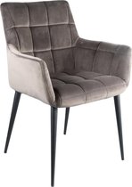 Sfeervolle stoel - Stoel - Woonkamer - Comfort - Comfortabel - Design - Comfortabele stoel - Fluweel - Grijs