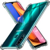 HB Hoesje Geschikt voor Samsung Galaxy A20S Transparant - Anti Shock Hybrid Back Cover