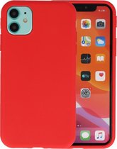 Premium Color Bescherming Telefoonhoesje - Backcover Hoesje - Achterkant Hoesje - Geschikt voor iPhone 11 - Rood