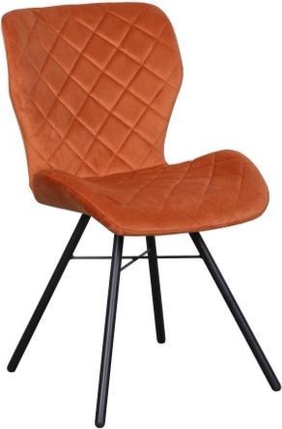 Eetkamerstoel Marieke - velvet - Oranje - stoel | bol.com