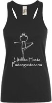 sporttop-Yoga-dames- zwart- Utthita- maat L