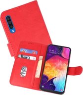 Hoesje Geschikt voor Samsung Galaxy A50 - Kaarthouder Book Case Telefoonhoesje - Rood