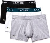 Lacoste Casual Boxershort 3-Pack - Onderbroek Lacoste - Maat S - Heren - Zwart/Grijs/Wit