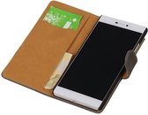 Bark Bookstyle Wallet Case Hoesje Geschikt voor de Huawei Ascend P8 Grijs