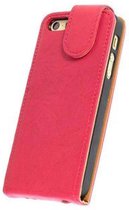 Washed Leer Classic Flip Hoesje - Geschikt voor iPhone 4 Roze