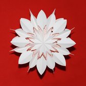 Kerstster nr. 46 - Witte Snowflake "flower" - Sneeuwvlok - Papieren Kerststerren - Kerstdecoratie - Ø 60 cm - zonder verlichtingsset - Kerst