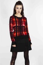 Jawbreaker Cardigan -M- Don't Cross Me Plaid Rood