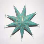 Kerstster met verlichtingsset nr. 14 Feestelijke ster zilver/turkoois - Kerststerren - Kerstverlichting - Kerstdecoratie - Ø 60 cm - Kerst