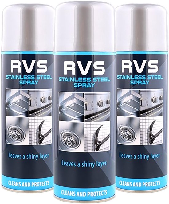 gen geluid Wiskundig Fiets-0-Fit - 3 x RVS reiniger spray | roestvrijstaal reiniger | oven en  kookplaat | 3... | bol.com