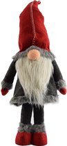 Gnome - pop - Grote muts - Lange - Baard - Kerstman - Pop - Staand - Decoratie - Holiday - Poppetjes - grijze muts - Wiebelende - kabouter