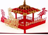 Pop up wenskaart - Chinese paviljoen uitnodiging herinneringskaart pop-up kaart
