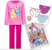 Disney Princess cadeau set pyjama + tas + onderbroekjes (3 stuks) roze maat 104
