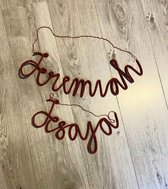 Naamhanger - Babykamer - Kraamcadeau - Handmade - Decoratief - max 4 letters - Roestbruin