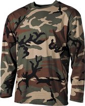 MFH - Chemise US - Manches longues - Camouflage Woodland - 170 g / m² - TAILLE L