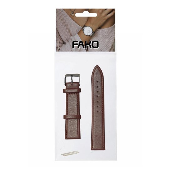 Fako® - Horlogebandje - Echt Leer - Soft - 20mm - Bruin - Fako®