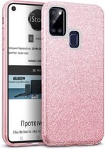 Samsung Galaxy M21 Hoesje Glitters Siliconen TPU Case Rose - BlingBling Cover
