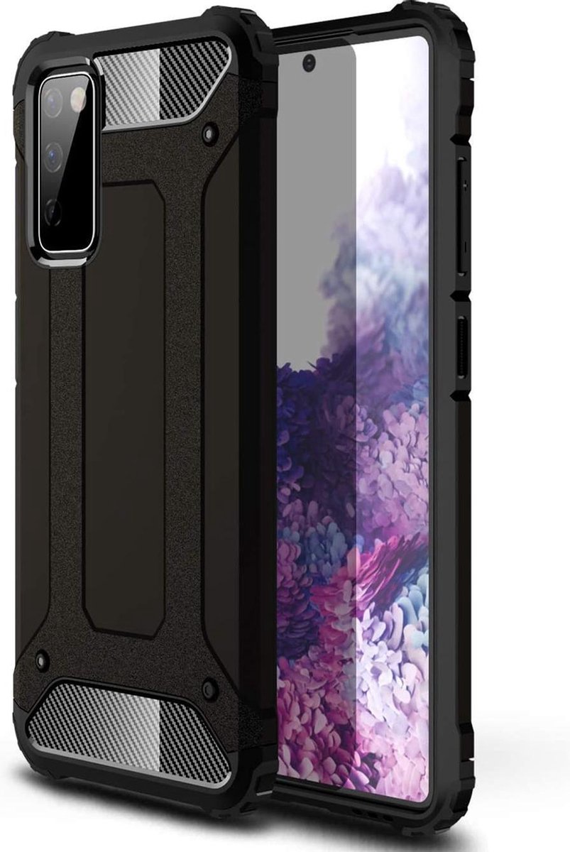 Hoesje Geschikt voor: Samsung Galaxy Note 20 Armor Hybrid - Zwart