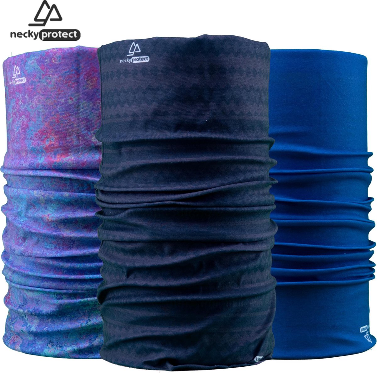Necky Protect 3-pack Nekwarmer - Sjaal - Bandana - Fiets - Sport - Wintersport - Heren - Dames