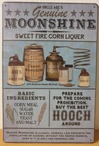Moonshine Whiskey sweet Fire Corn Liquer Reclamebord van metaal METALEN-WANDBORD - MUURPLAAT - VINTAGE - RETRO - HORECA- BORD-WANDDECORATIE -TEKSTBORD - DECORATIEBORD - RECLAMEPLAA
