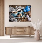 JDBOS ® Schilderen op nummer Volwassenen met frame (hout) - Koffie met macarons - Verven volwassenen - 40x50 cm