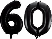 Folieballon 60 jaar zwart 41cm