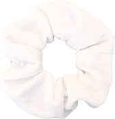 Scrunchie Velvet Wit - haarwokkel - Haarelastiek - Haaraccessoire (1 stuk)