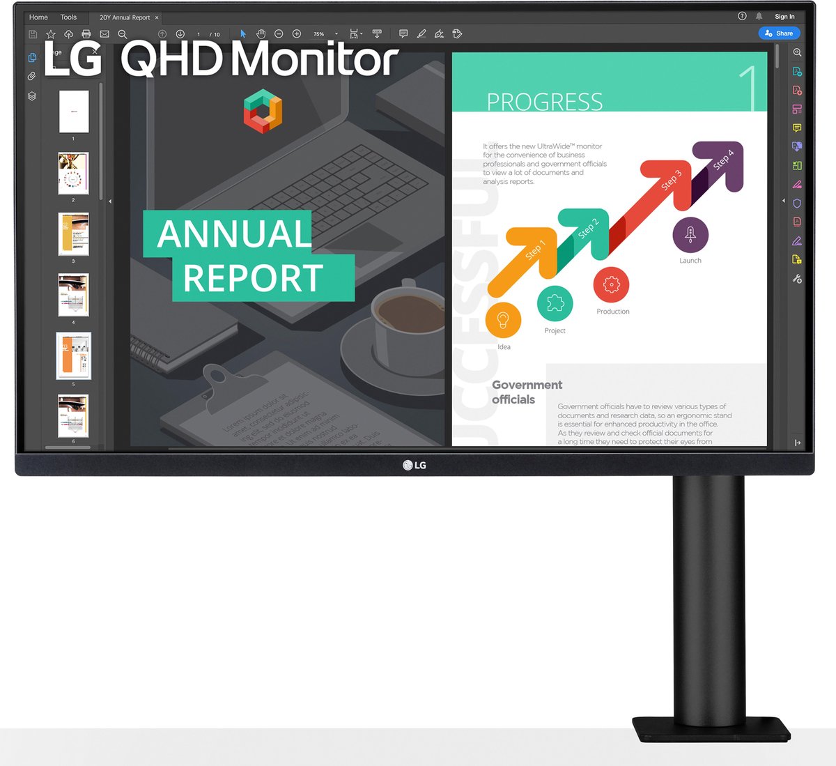 LG Ergo 27QN880 - QHD IPS USB-C Monitor - 60w - 27 Inch