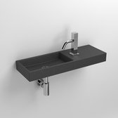 Clou New Flush 3 fontein 35x18cm inclusief plug met kraangat links keramiek wit