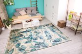 Aledin Carpets Matara - Laagpolig - Vloerkleed 160x230 cm - Bloemen - Blauw - Tapijt voor woonkamer - Slaapkamer