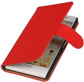 Wicked Narwal | bookstyle / book case/ wallet case Hoes voor Huawei Huawei Ascend P6 Rood