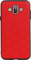 Wicked Narwal | Hexagon Hard Case voor Samsung Samsung galaxy j7 2015 Duo Rood