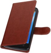 Wicked Narwal | Motorola Moto C Portemonnee hoesje booktype wallet case Bruin